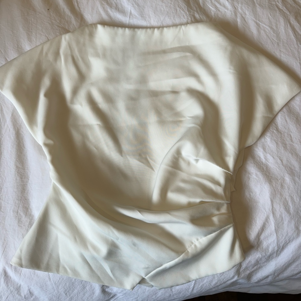 Elegant Cream Shirt High Neck